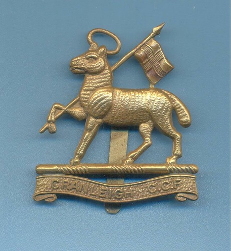 Cranleigh brass army cap - c.c.f.brass,